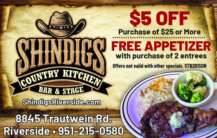 Shindigs Country Kitchen Bar & Stage Coupon by IndoorMedia