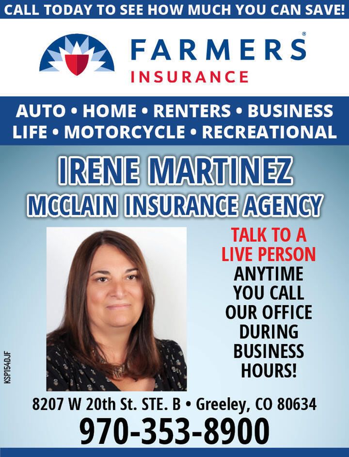 Insurance, Farmers Insurance, McClain Insurance Agency, Irene Martinez 