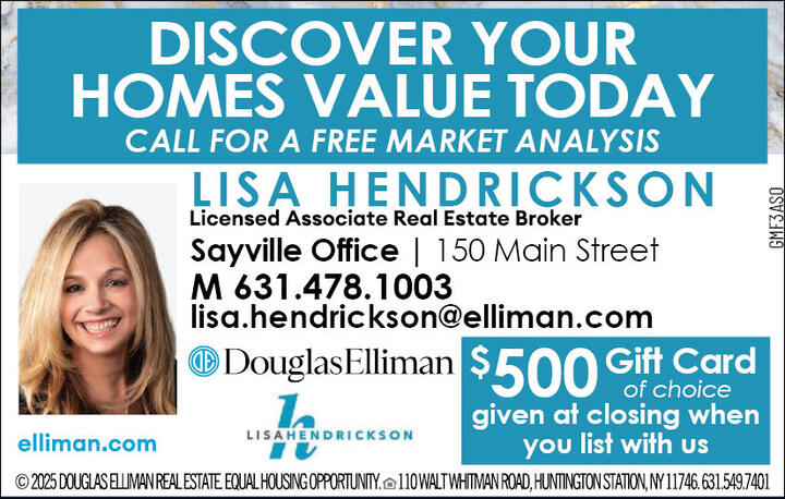 LISA HENDRICKSON, LICENSED ASSOCIATE REAL ESTATE BROKER